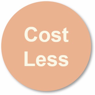 Icon of cost less.