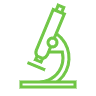 The icon of analysis for cell size and granularity.