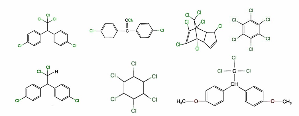 Structure of several organochlorine pesticides (Based on Qi et al., 2022).