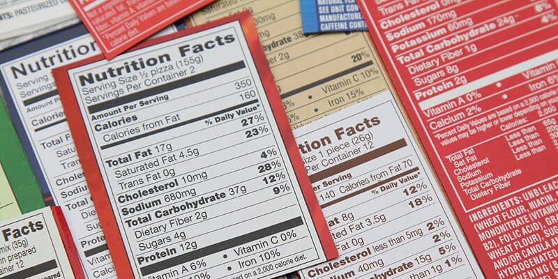 Nutrition facts evaluation